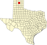 Locatie van Hutchinson County in Texas