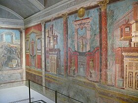 Cubiculum (bedroom) from the Villa of P. Fannius Synistor at Boscoreale. Fresco Roman Republican period Date: ca. 50–40 B.C.