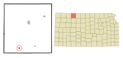 Location within Norton County and Kansas