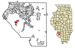 Location of Millstadt in St. Clair County, Illinois.