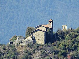 The church of the old village and adjacent ruins