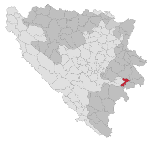 Lage der Gemeinde Ustiprača in Bosnien und Herzegowina (anklickbare Karte)