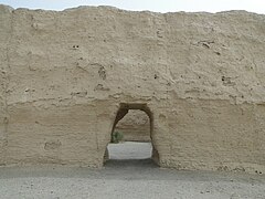 Antico passaggio della dogana cinese sulla Via della seta vicino a Dunhuang