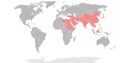 Kort med mærkering af lande der deltog