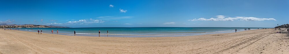 Costa Calma beach, one of many long, sandy beaches on Fuerteventura.