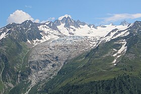 Le glacier du Tour vu depuis les aiguillettes des Posettes au nord-ouest.