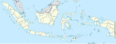 Mapa konturowa Indonezji, blisko centrum na dole znajduje się punkt z opisem „UPG”