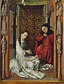 Atribuido a Juan de Flandes: Nacimiento de Cristo, copia de una de las tablas laterales del Tríptico de Miraflores de Rogier van der Weyden