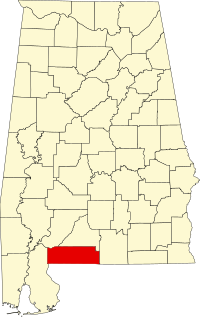 Locatie van Escambia County in Alabama