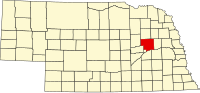 Map of Nebraska highlighting Platte County