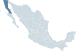 Mapa han Mehiko nga nagpapakita kon diin nahimutang an Baja California