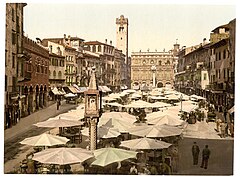 La plaza entre 1890 y 1900.