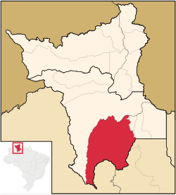 Location of Rorainópolis in the State of Roraima