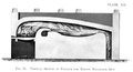 Four à réverbère expérimental de Bessemer. L'injection d'air (le ventilateur est visible) censée améliorer la post-combustion des fumées décarburait aussi la fonte.