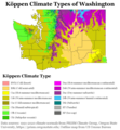 Image 2Köppen climate types of Washington, using 1991–2020 climate normals. (from Washington (state))