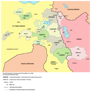 Курдские государства в 1835 году