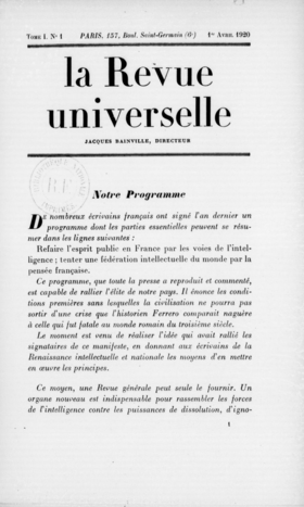 Image illustrative de l’article La Revue universelle