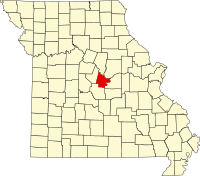 Map of Missouri highlighting Cole County