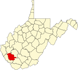 Elhelyezkedése Nyugat-Virginia államban