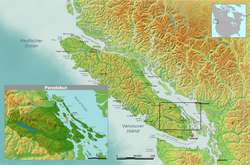 Location of Penelakut Island