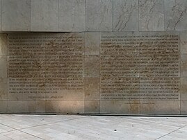 Rear View of Sculpture that Represents Eisenhower's presidency at Eisenhower Memorial