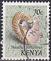 Francobollo emesso in Kenya (1971) con Nautilus pompileus (sic)