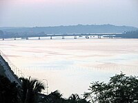 Mandovi Bridge from the top Of Ribandar