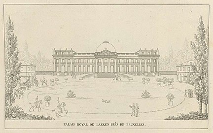 Engraving of the Palace of Laeken, from Pierre-Jacques Goetghebuer's Choix des monuments (1827)