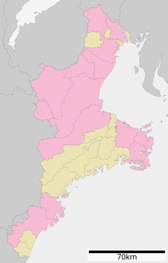 三重県立四日市西高等学校の位置（三重県内）