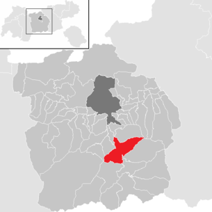 Lage der Gemeinde Matrei am Brenner im Bezirk Innsbruck-Land (anklickbare Karte)