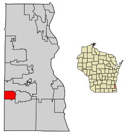 Location of Hales Corners in Milwaukee County, Wisconsin.