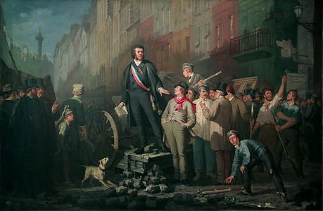 Alphonse Baudin (1811-1851) sur la barricade du faubourg Saint-Antoine, le 3 décembre 1851. Toile d'Ernest Pichio, Paris, musée Carnavalet.