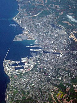 Satellietbeeld van Cherbourg-Octeville