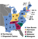 Electoral map, 1836 election