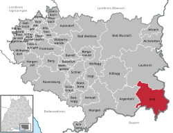 Elhelyezkedése Baden-Württemberg térképén