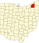 Localização do Map of Ohio highlighting Geauga County