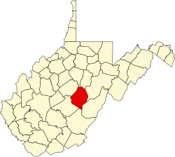 Karte von Webster County innerhalb von West Virginia