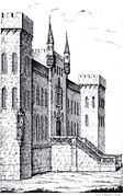 Gravure du palais des Treize vers 1610. L'édifice était le siège du parlement de la république de Metz.