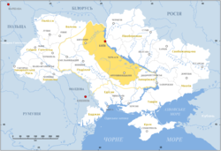 Location on the map of Ukraine