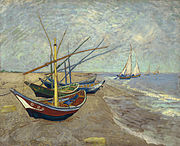 Van Goghs Fischerboote am Strand von Saintes-Maries