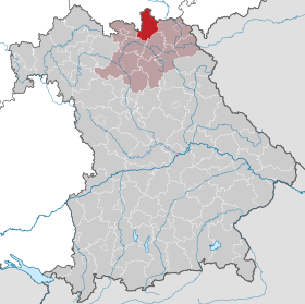 Landkreis Kronachs läge i Bayern