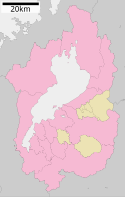 松原町の位置（滋賀県内）