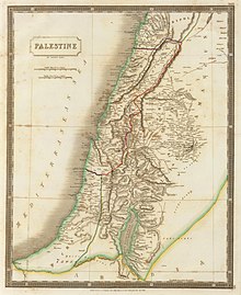 A detailed map of Palestine from the 19th century