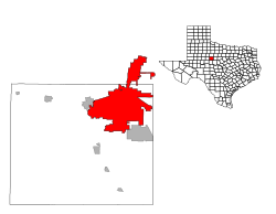 テイラー郡内の位置の位置図