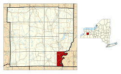 Location within Wyoming County and New York