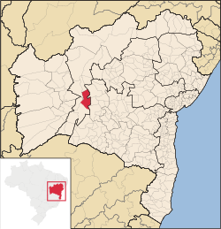 Localização de Paratinga na Bahia