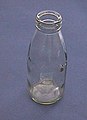 Reusable glass milk bottle