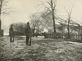 "Pacification": the army burning a rebel peasant's farm in Georgia, 1908.