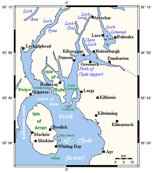 Karte des Firth of Clyde