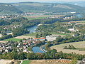 La Limmat (a destra) e l'Aare (sinistra) all'altezza di Gebenstorf, Argovia